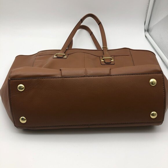 Coach Taylor Alexis Leather Carryall Tote Brown Shoulder Bag Leather Satchel - Picture 7 of 16
